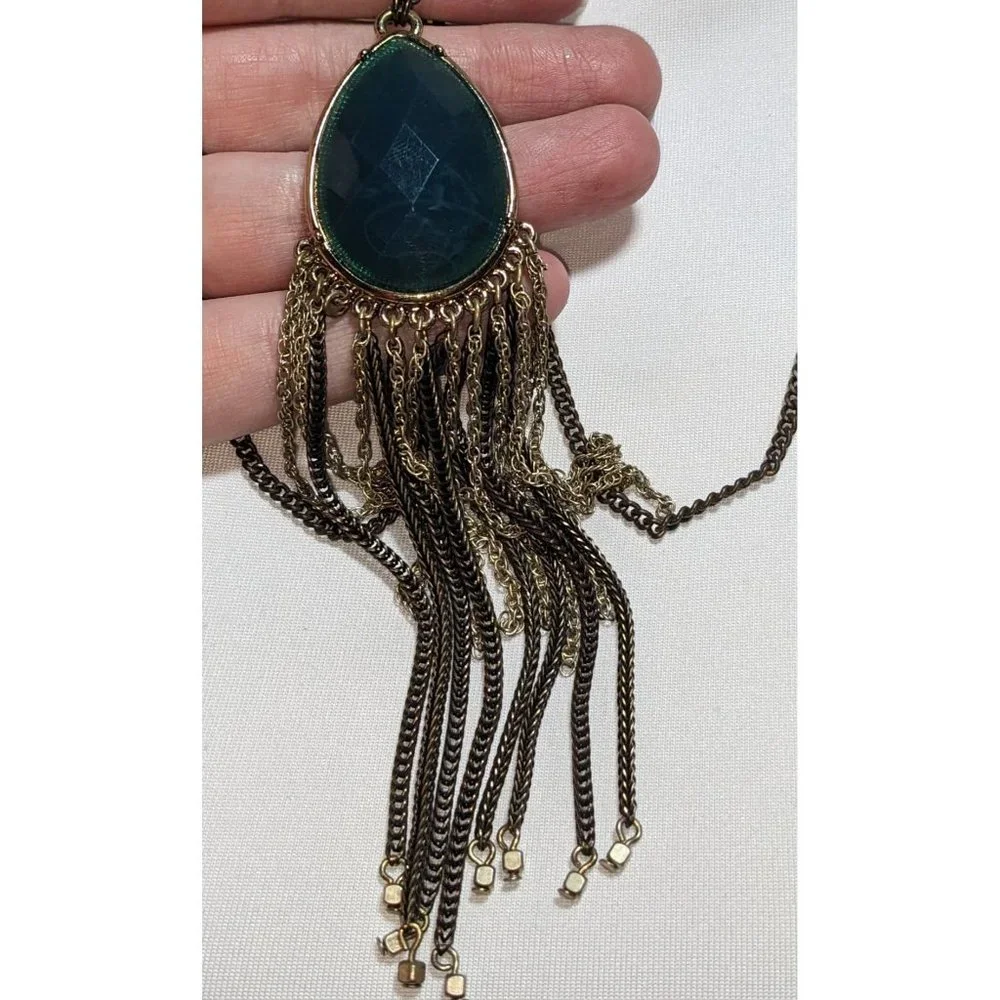 Ann Taylor Loft Bohemian Teardrop Tassel Necklace - Picture 6 of 6